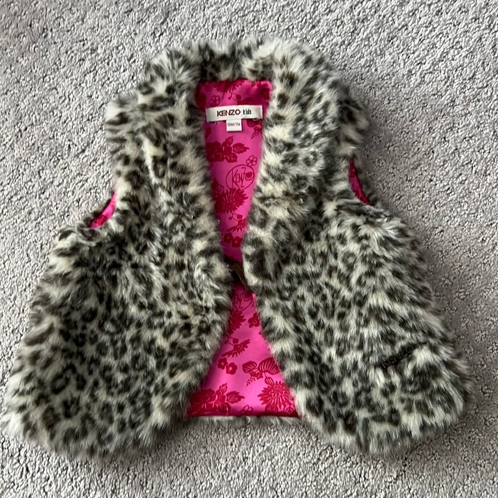 Sold Kenzo kids super cute feux fur gilet - Picture 2 of 11